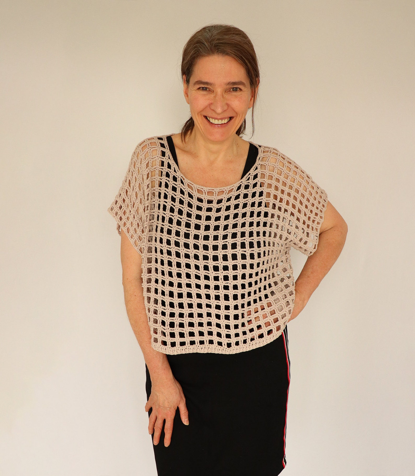 Adjustable Summer Crochet Top – Seamless Fit, Elegant Drape (Sizes S–XXL)